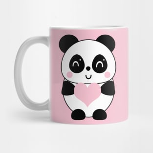 Baby Panda Pink Heart Mug